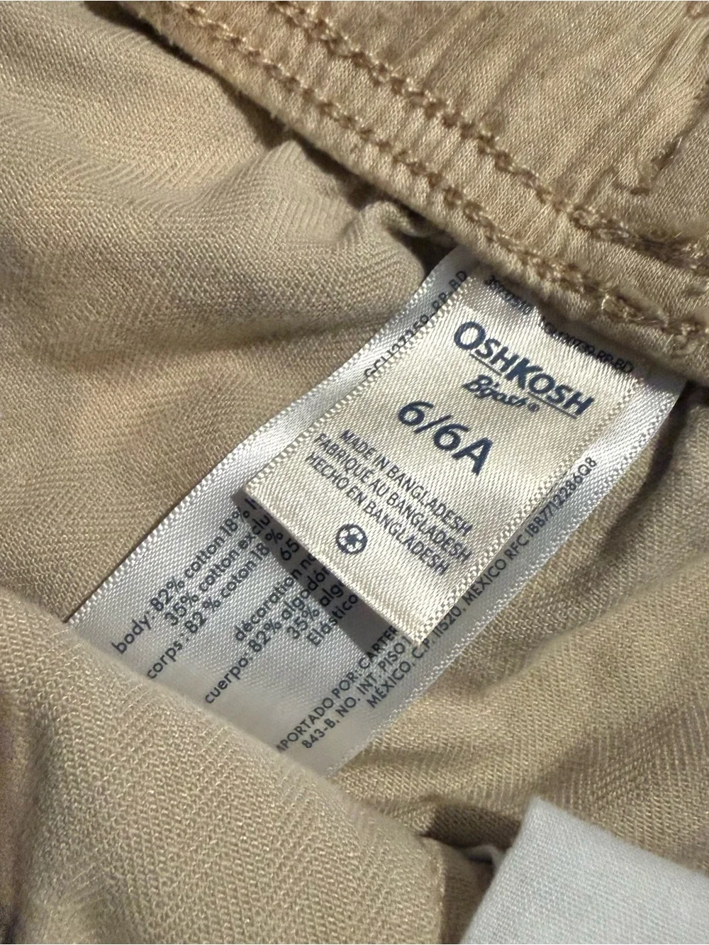 OshKosh B’gosh Boys Size 6 Cargo Shorts 3pc Lot Pull On Khaki Green Gray Casual